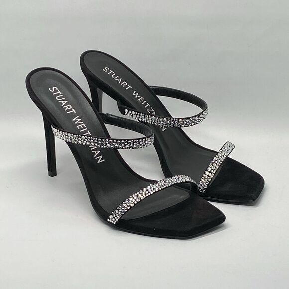 Stuart Weitzman Suede Embellished Sandals size 9 - Picture 1 of 10